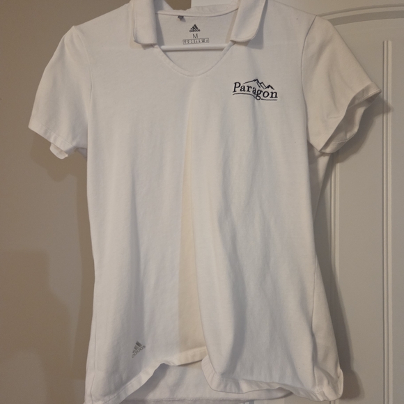 adidas Kids White Polo with Embroidered Logo - Picture 1 of 2